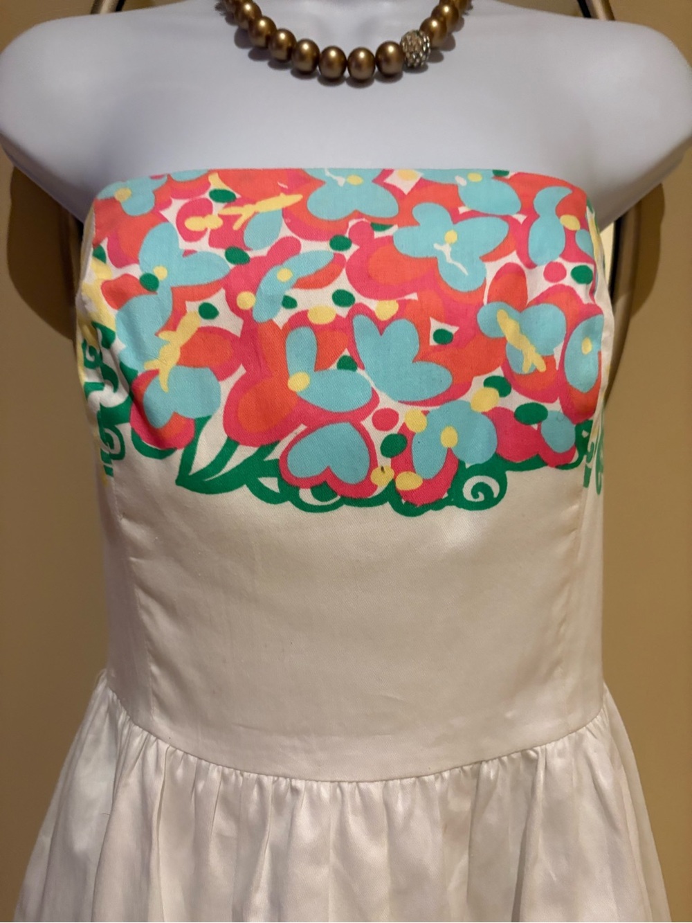 Lilly Pulitzer Lottie Resort Mariposa Place Strapless Dress Size 6 Floral Lined - Picture 3 of 10